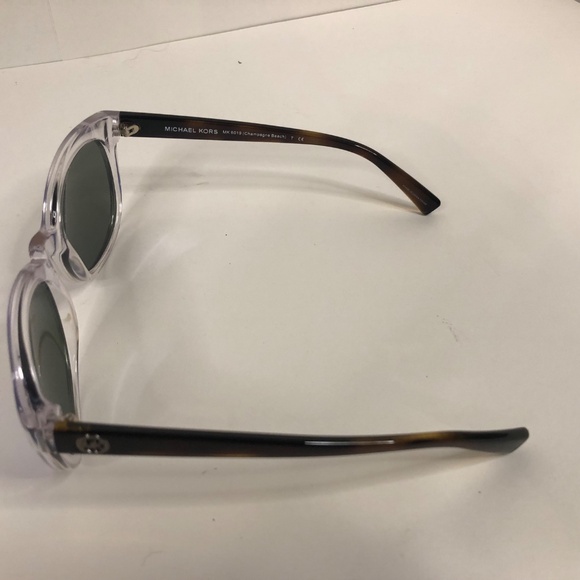 Michael Kors (MK6019) Champagne Beach Clear Frame, Blue Mirror lens Sunglasses - Picture 5 of 10